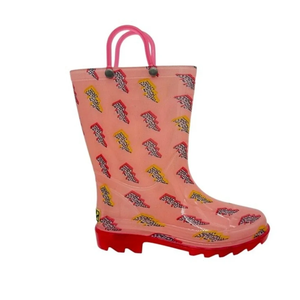 Western Chief Kids Pink Lightning Rain Boots Toddler 13 Like‎ New